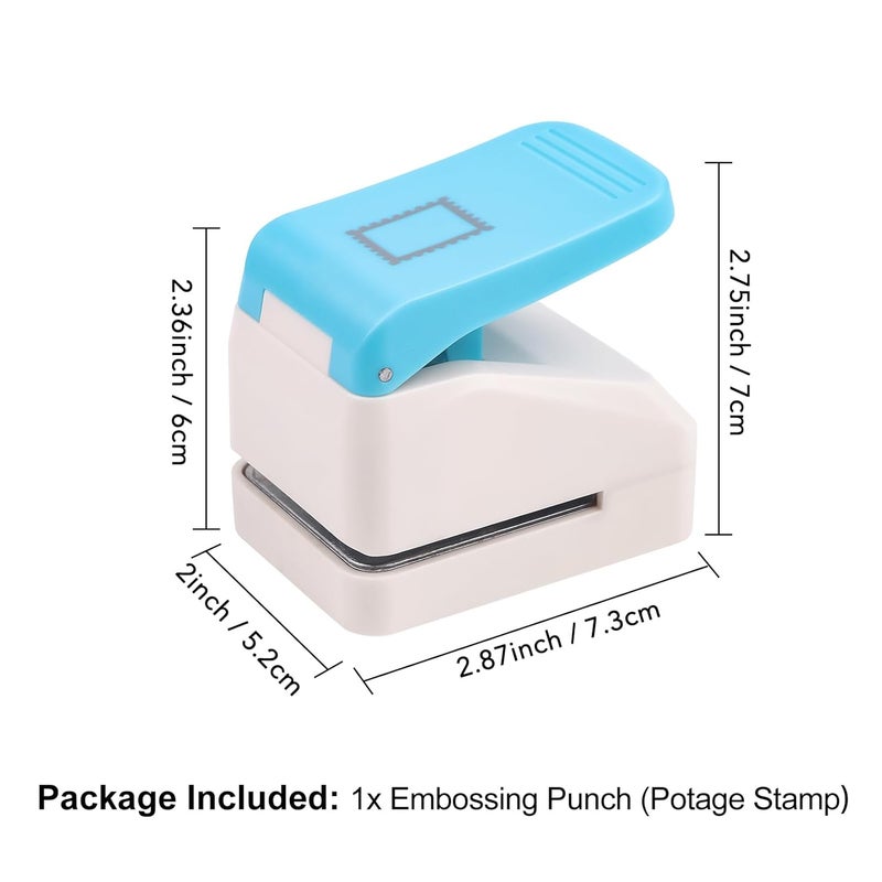 CYFUN DESIGN 2 Pcs Stamp Paper Punch, 1X0.8inch & 1.1X0.9 inch Embossing Postage Stamp Shape Puncher, Lever Craft Hole Punches for Crafting DIY Scrapbooking Projects - Image 3